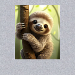 Свитшот хлопковый мужской Ленивец в лесу, цвет: меланж — фото 2