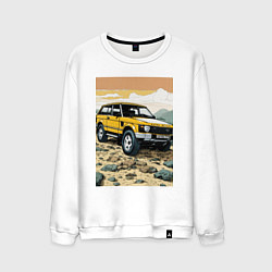 Свитшот хлопковый мужской Land Rover discovery, цвет: белый