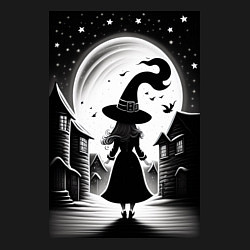 Свитшот хлопковый мужской Halloween - маленькая ведьма, цвет: черный — фото 2