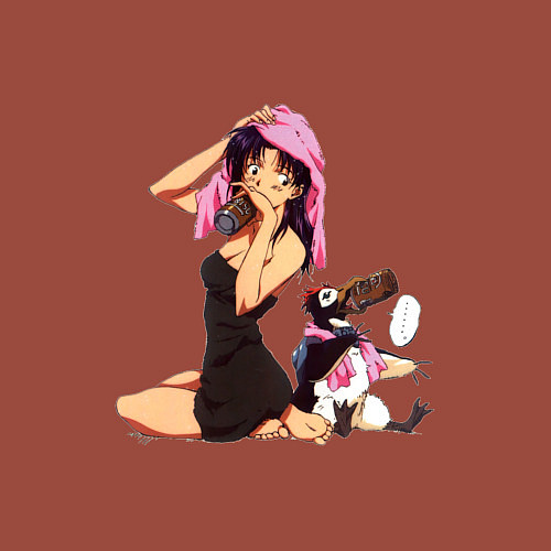 Мужской свитшот Мисато и Пен-Пен / Кирпичный – фото 3