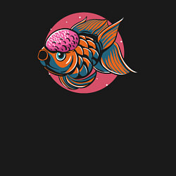 Свитшот хлопковый мужской Funny fish, цвет: черный — фото 2