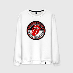 Свитшот хлопковый мужской Rolling Stones established 1962, цвет: белый