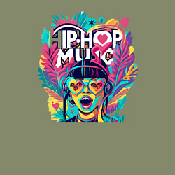 Свитшот хлопковый мужской Hip-Hop music, цвет: авокадо — фото 2