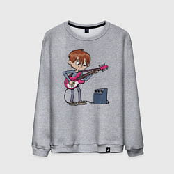 Свитшот хлопковый мужской Мальчик с гитарой, цвет: меланж