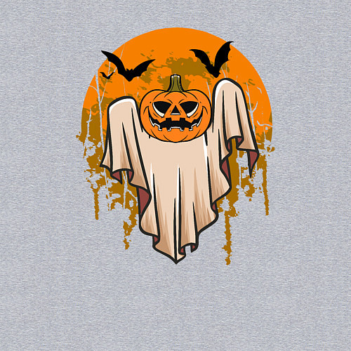 Мужской свитшот Призрак хэллоуина / Меланж – фото 3