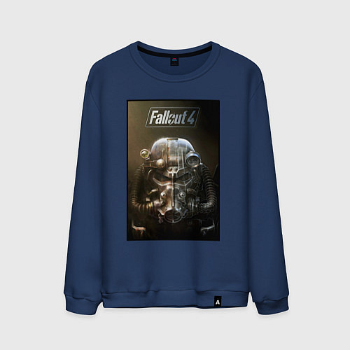Мужской свитшот Fallout armour poster / Тёмно-синий – фото 1