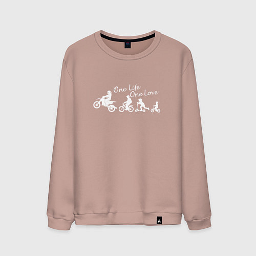 Мужской свитшот One life one love wite / Пыльно-розовый – фото 1