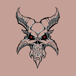 Свитшот хлопковый мужской Череп демона, цвет: пыльно-розовый — фото 2