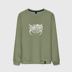 Свитшот хлопковый мужской Death metal ImSHAITAN logo, цвет: авокадо