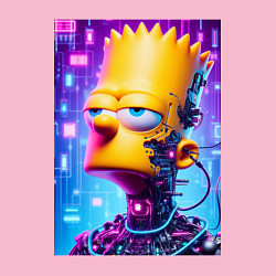 Свитшот хлопковый мужской Cyber Bart Simpson - ai art, цвет: светло-розовый — фото 2