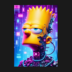 Свитшот хлопковый мужской Cyber Bart Simpson - ai art, цвет: черный — фото 2