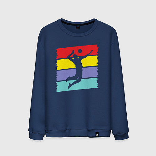 Мужской свитшот Bright volleyball / Тёмно-синий – фото 1