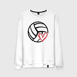 Свитшот хлопковый мужской Heart volleyball, цвет: белый