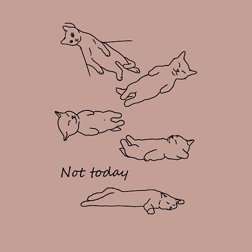 Мужской свитшот Not today спящие коты / Пыльно-розовый – фото 3