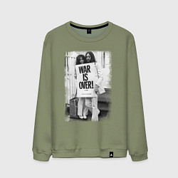 Свитшот хлопковый мужской Джон и Йоко, цвет: авокадо