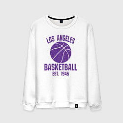 Свитшот хлопковый мужской Basketball Los Angeles, цвет: белый