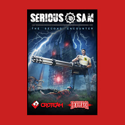 Свитшот хлопковый мужской Serious Sam 1 - second encounter, цвет: красный — фото 2
