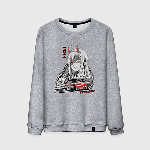 Мужской свитшот Nissan Silvia S15 Drift Zero Two / Меланж – фото 1