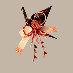 Свитшот хлопковый мужской Мидзухики: журавлик и бубенцы, цвет: миндальный — фото 2