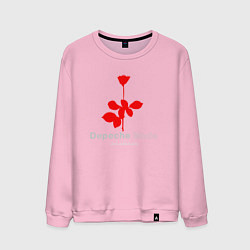 Свитшот хлопковый мужской Depeche Mode - Violator rose logo, цвет: светло-розовый