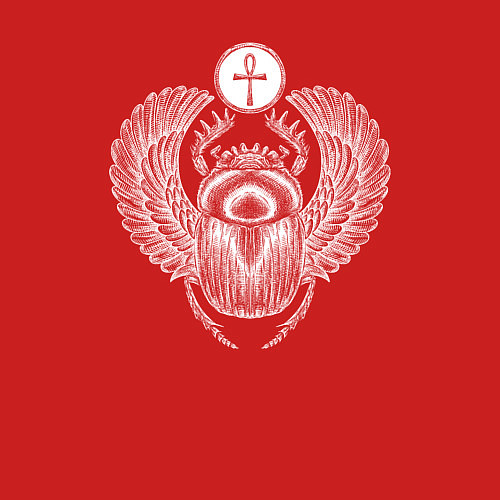 Мужской свитшот Жук-скарабей египетский / Красный – фото 3