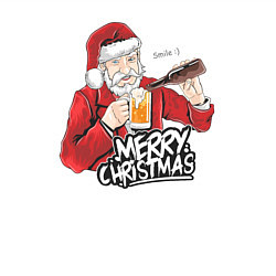 Свитшот хлопковый мужской Smile santa, цвет: белый — фото 2