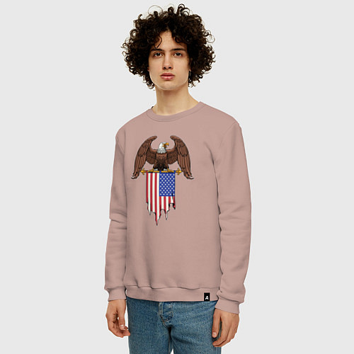 Мужской свитшот США орёл / Пыльно-розовый – фото 3