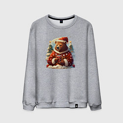 Мужской свитшот Медведь новогодний