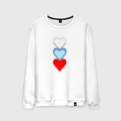 Мужской свитшот Сердечки триколор