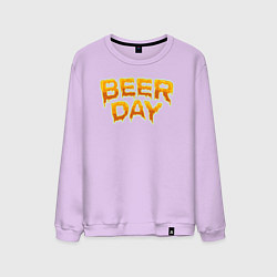 Свитшот хлопковый мужской День пива, цвет: лаванда