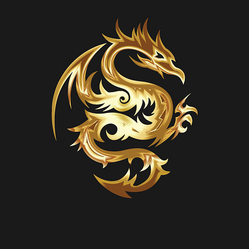 Мужской свитшот Дракон из золота / Черный – фото 3