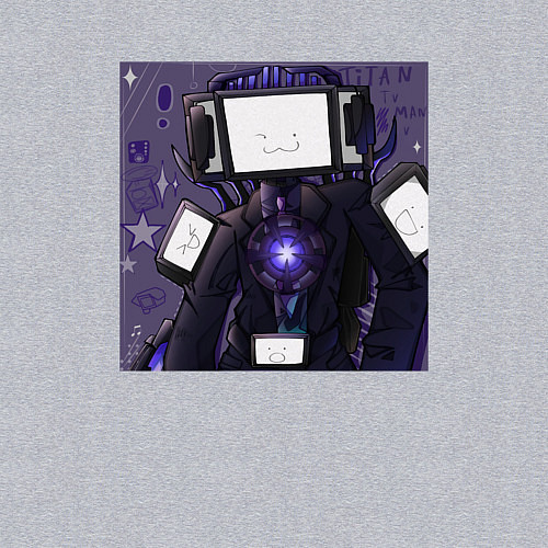 Мужской свитшот Funny Titan TV Man / Меланж – фото 3