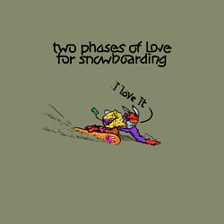 Свитшот хлопковый мужской Две фазы любви к сноуборду, цвет: авокадо — фото 2