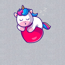 Свитшот хлопковый мужской Спящее сердце единорога, цвет: меланж — фото 2