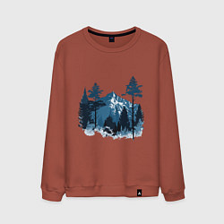 Мужской свитшот Графика горный пейзаж