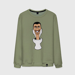 Свитшот хлопковый мужской Skibidi Toilet mad, цвет: авокадо