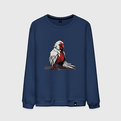 Свитшот хлопковый мужской Красный попугай, цвет: тёмно-синий
