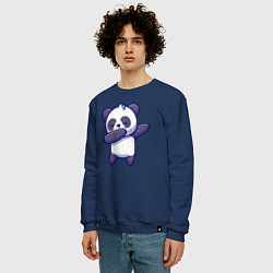Свитшот хлопковый мужской Dabbing panda, цвет: тёмно-синий — фото 2