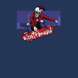 Свитшот хлопковый мужской Skeleton on a skateboard, цвет: тёмно-синий — фото 2