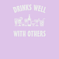 Свитшот хлопковый мужской Drinks well with others, цвет: лаванда — фото 2