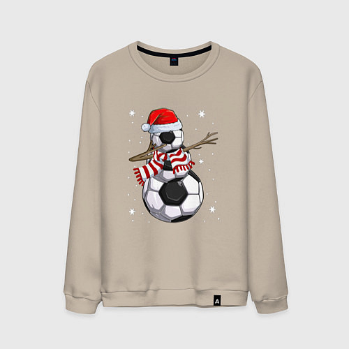 Мужской свитшот Soccer snowman / Миндальный – фото 1