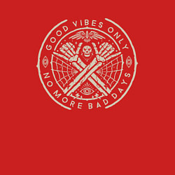 Свитшот хлопковый мужской Good vibes only no more bad days, цвет: красный — фото 2