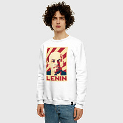 Свитшот хлопковый мужской Vladimir Lenin, цвет: белый — фото 2
