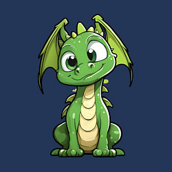 Свитшот хлопковый мужской Маленький дракончик, цвет: тёмно-синий — фото 2