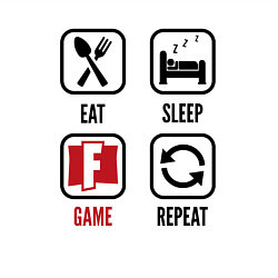Свитшот хлопковый мужской Eat - sleep - Fortnite - repeat, цвет: белый — фото 2