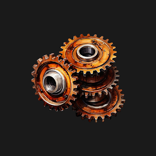 Мужской свитшот Ржавые шестеренки / Черный – фото 3