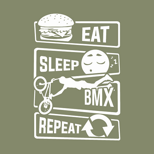 Мужской свитшот Еда сон bmx / Авокадо – фото 3