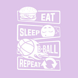 Свитшот хлопковый мужской Еда сон баскетбол, цвет: лаванда — фото 2