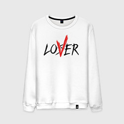 Свитшот хлопковый мужской Loser lover, цвет: белый