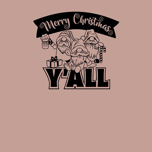 Мужской свитшот Рождественские гномы / Пыльно-розовый – фото 3